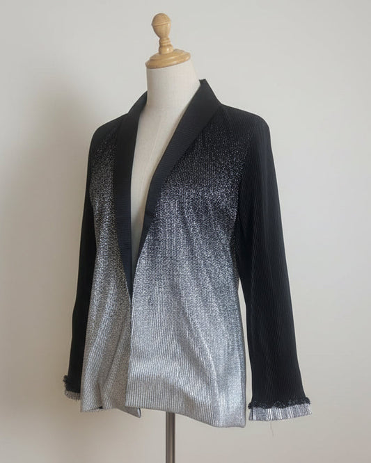 Midnight metallic Silver Shimmer Panel Blazer