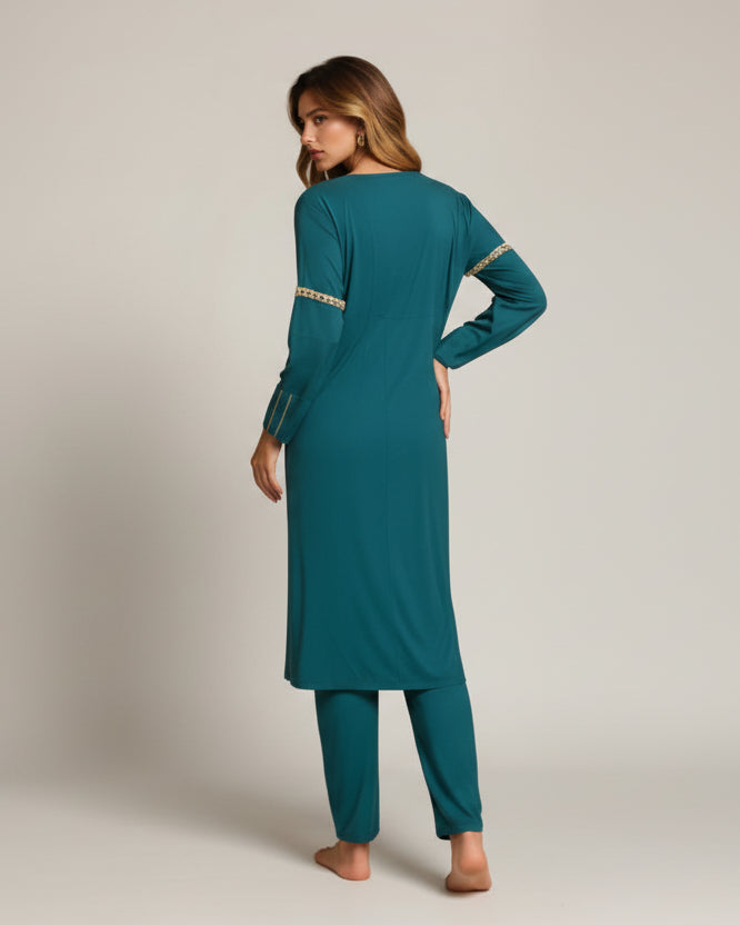 Emerald Gold Embellished Kurta Set