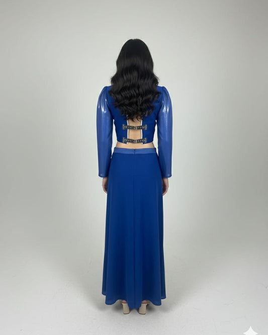 Midnight Majesty" Wrap-Style Chiffon 2 peice