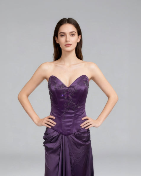 Strapless Corset Bodice Evening Gown